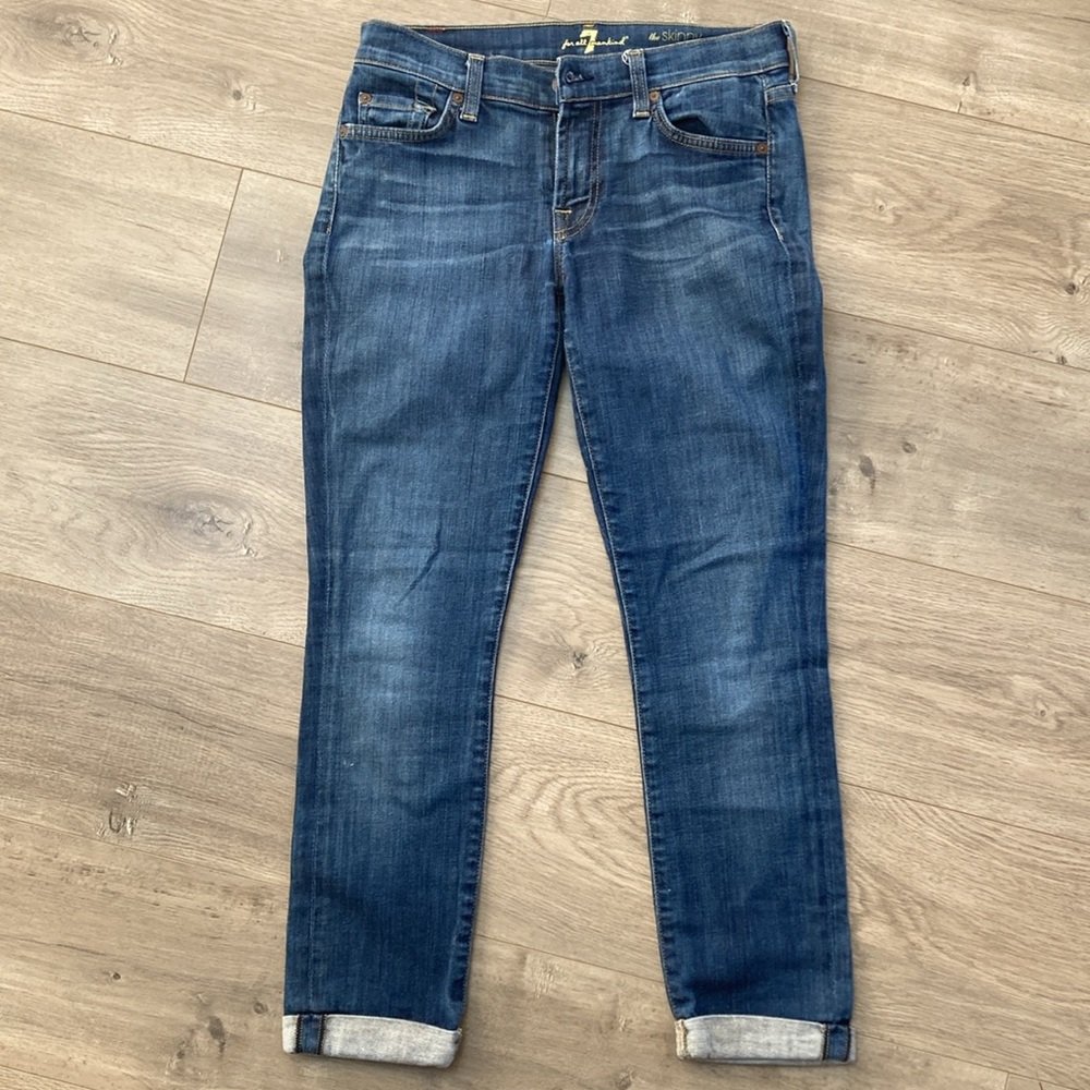 7 for all Mankind the Skinny Crop & Roll Jeans